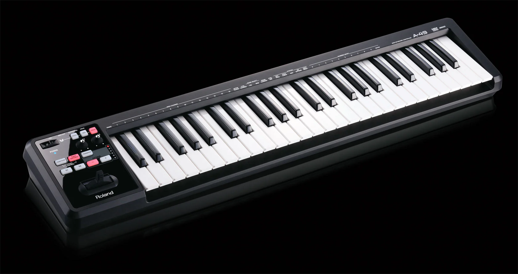 Roland A-49-BK MIDI Controller Keyboard, 49 keys (Black) - Image 3