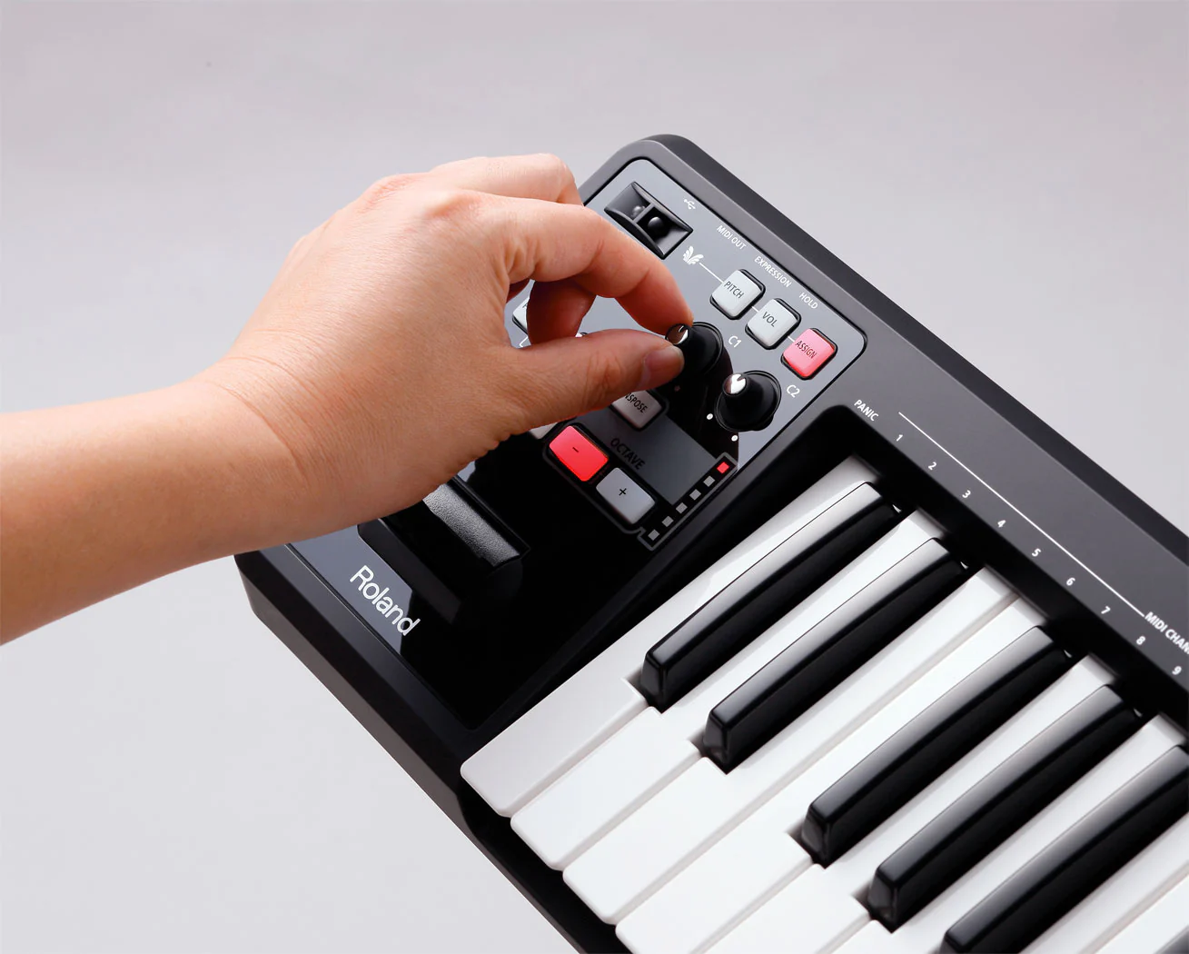 Roland A-49-BK MIDI Controller Keyboard, 49 keys (Black) - Image 4