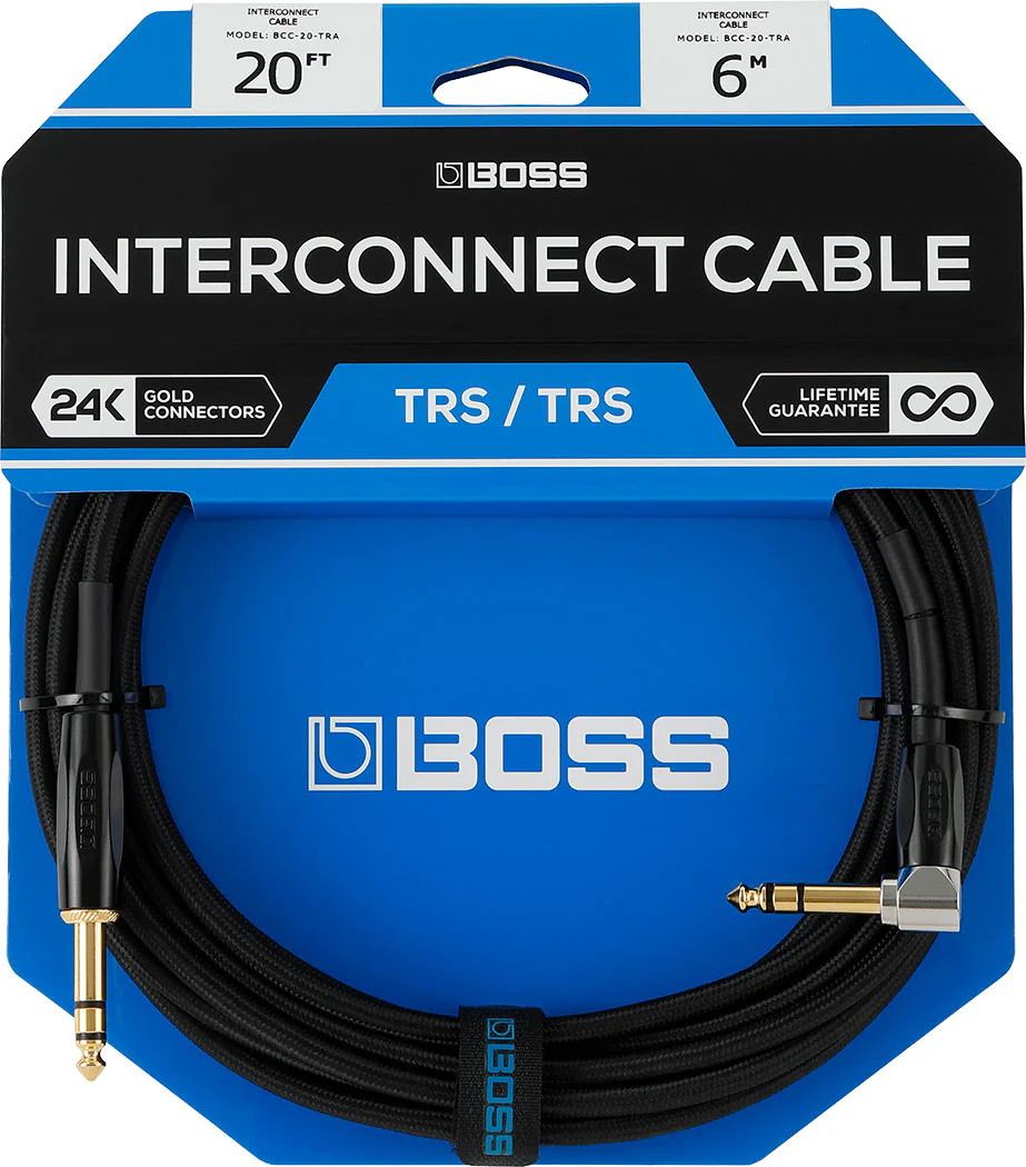 BOSS BCC-20-TRA Premium Interconnect Cable, 20ft/6m, TRS-TRS - Image 4