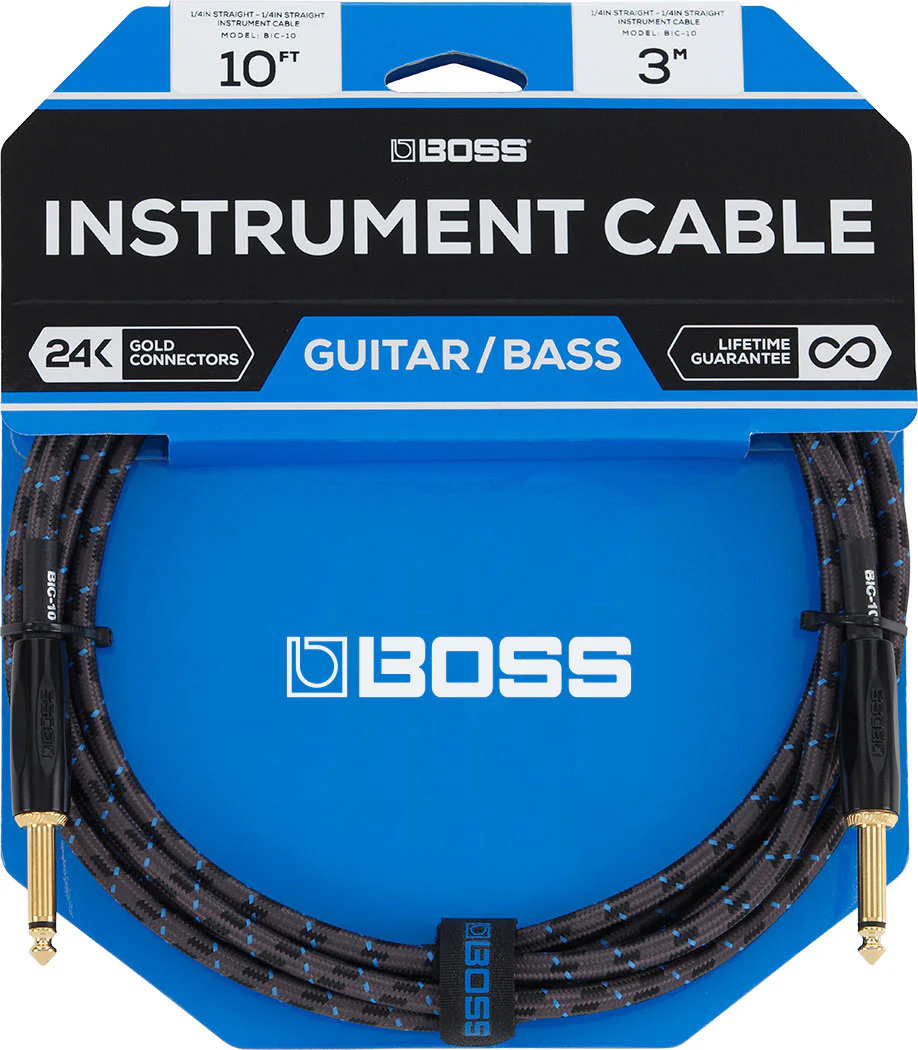 BOSS BIC-10 Instrument Cable, 10ft/3m, Straight/Straight 1/4" Jack - Image 3