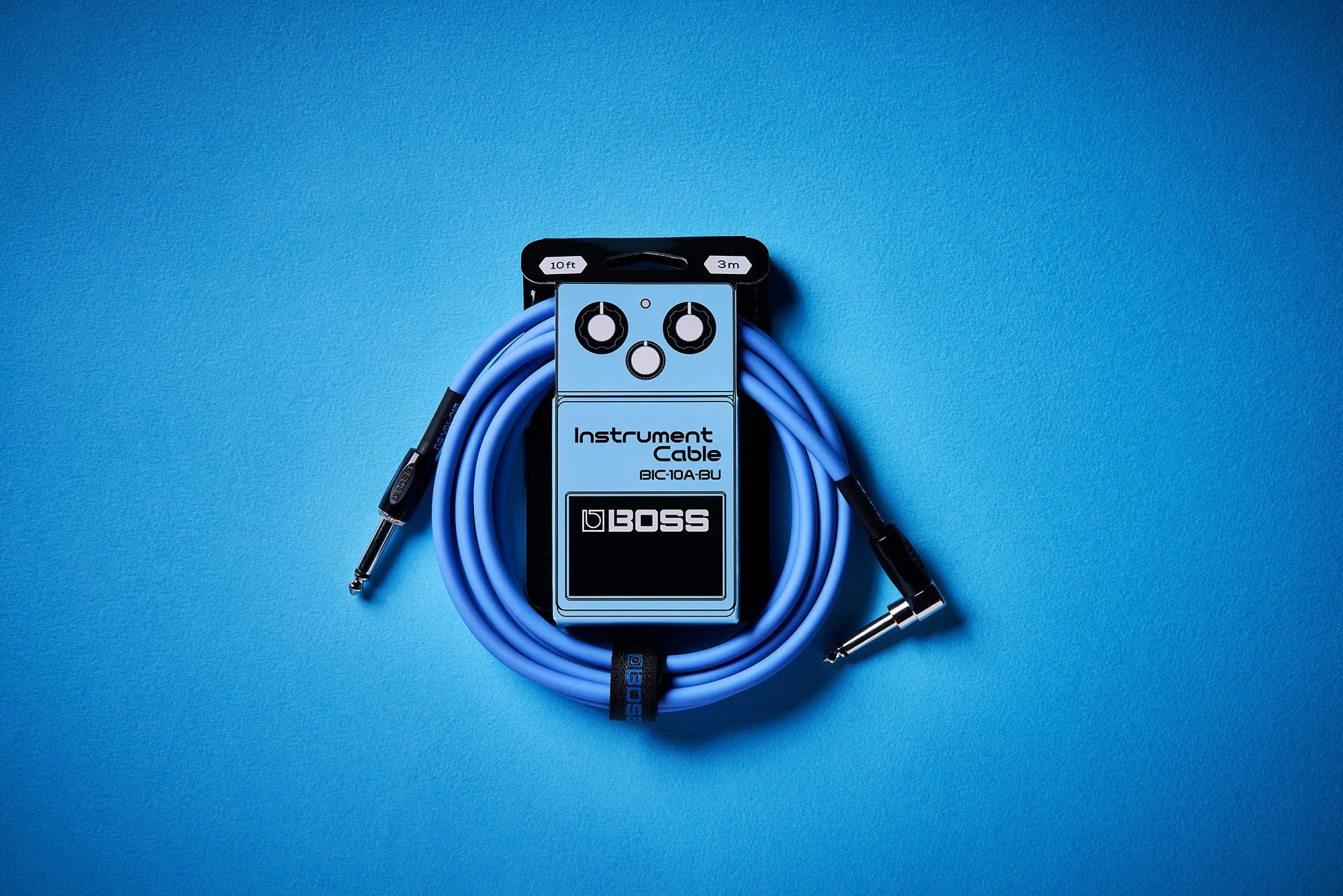 Boss BIC-10A-BU Instrument Cable, 10ft/3m, Angled/Straight 1/4" Jack, Blue - Image 5