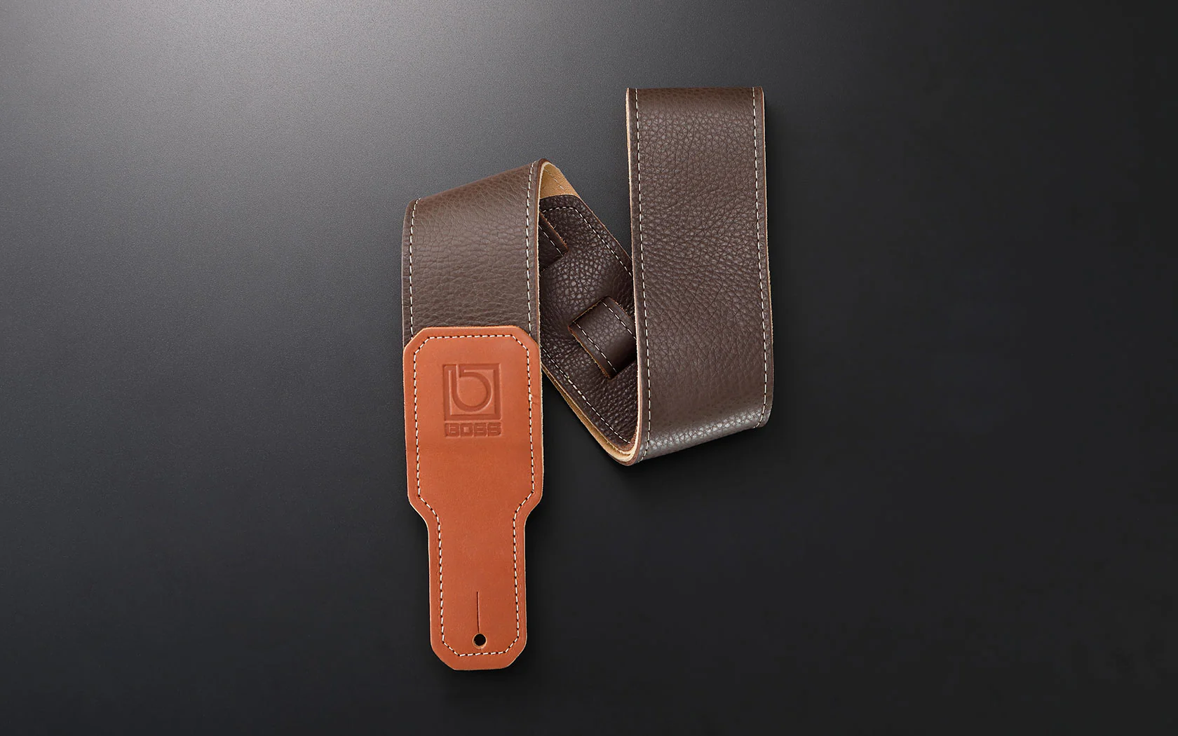BOSS BSL-25-BRN 2.5" Brown Premium Leather Guitar Strap - Image 3