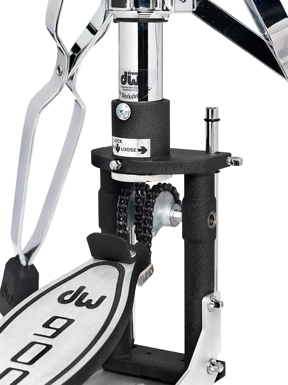 DW Drums 9000 Series XF Extended Footboard 2-Leg Hi-Hat Stand, Chrome - Image 5