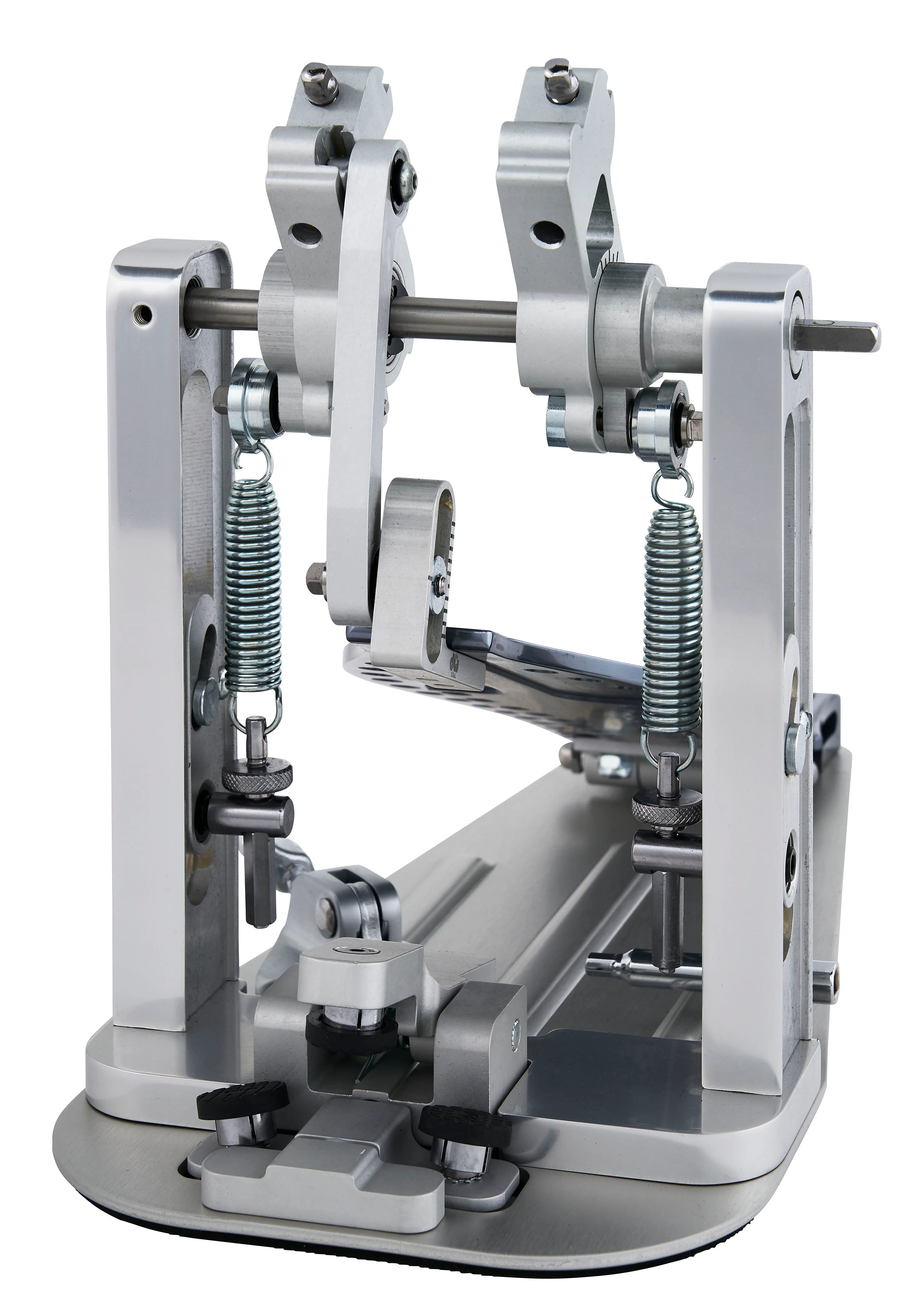 DW Drums MFG Series Machined Direct Drive Double Bass Drum Pedal with Extended Footboard, Polished Aluminum - Image 3