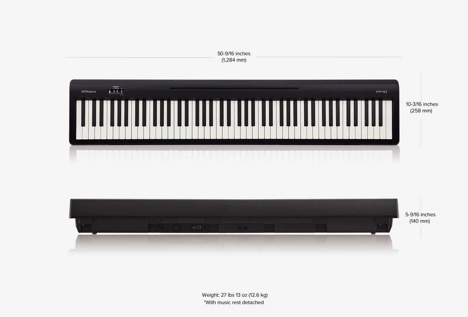 Roland FP-10-BK Compact Digital Piano (Black) - Image 7