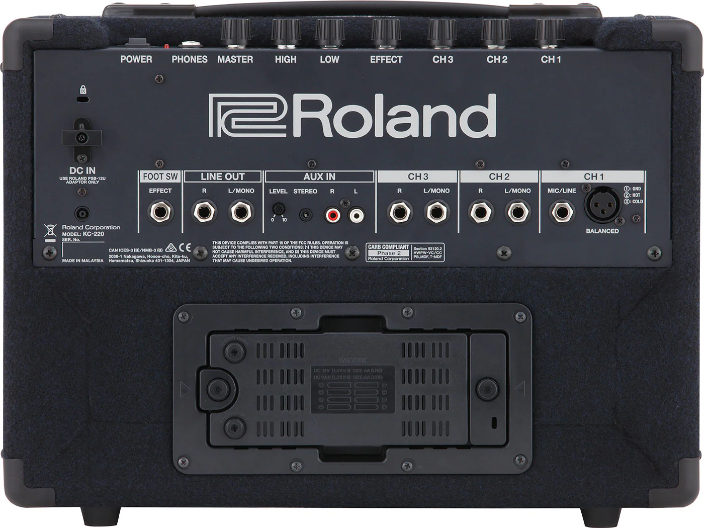 Roland KC-220 30 Watt 3 Channel Battery Powered Keyboard Amplifier - Image 4