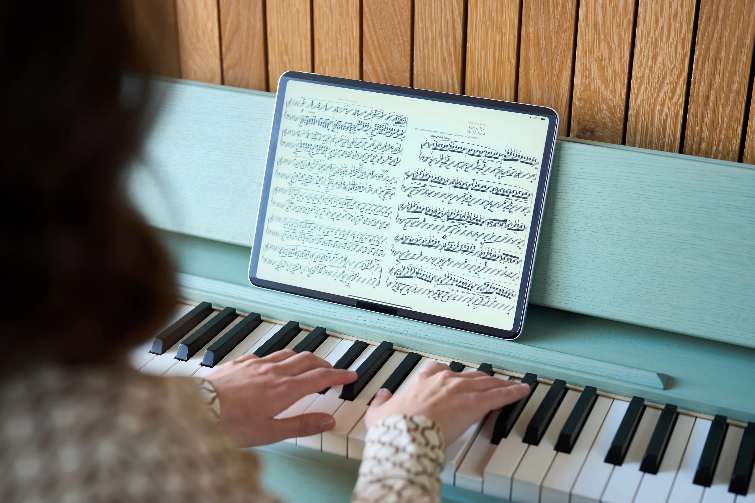 Roland KF-20-KG Karimoku Artisan Digital Piano, Solid Wood Cabinet (Celadon Green) - Image 10