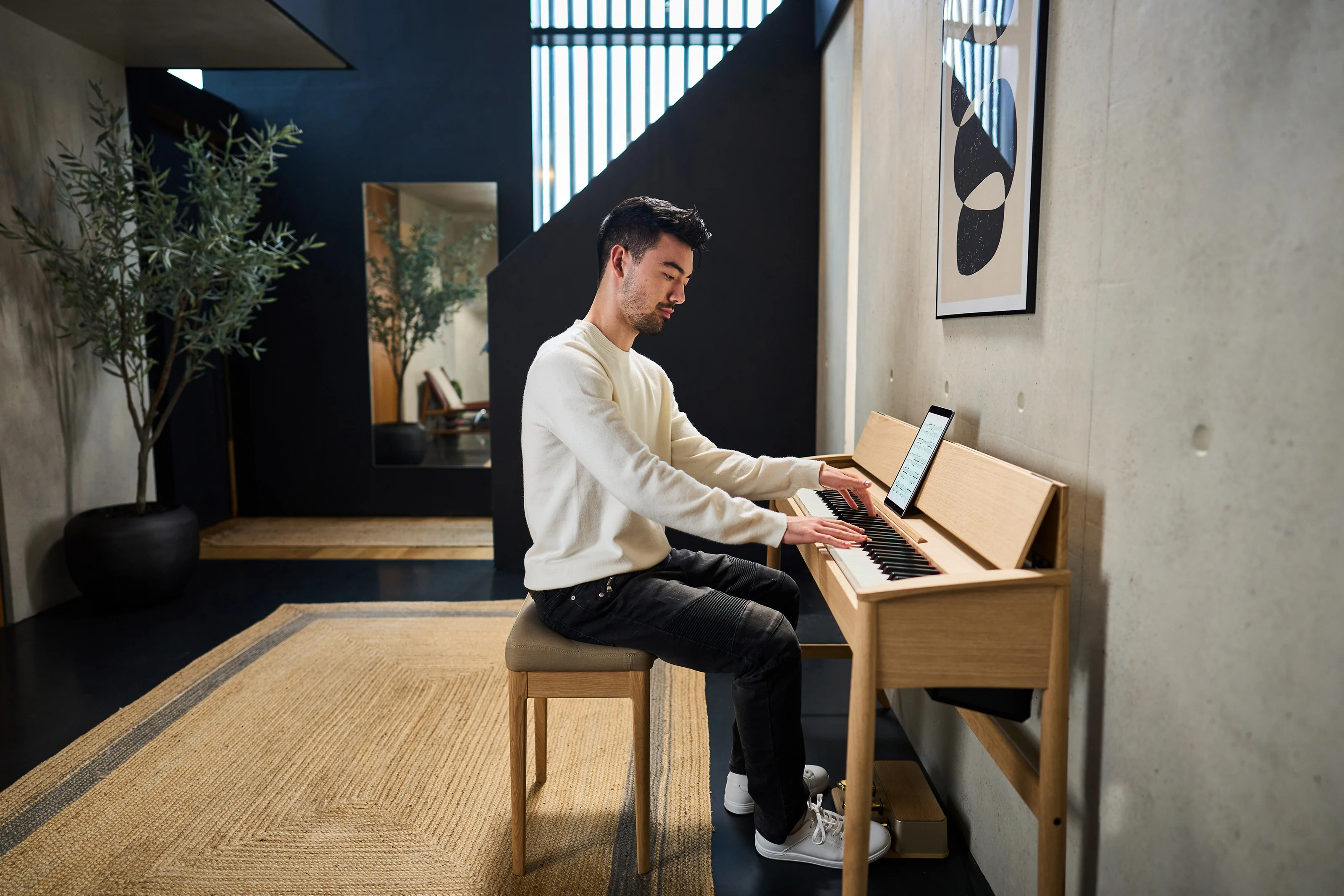 Roland KF-20-KO Karimoku Artisan Digital Piano, Solid Wood Cabinet (Pure Oak) - Image 9