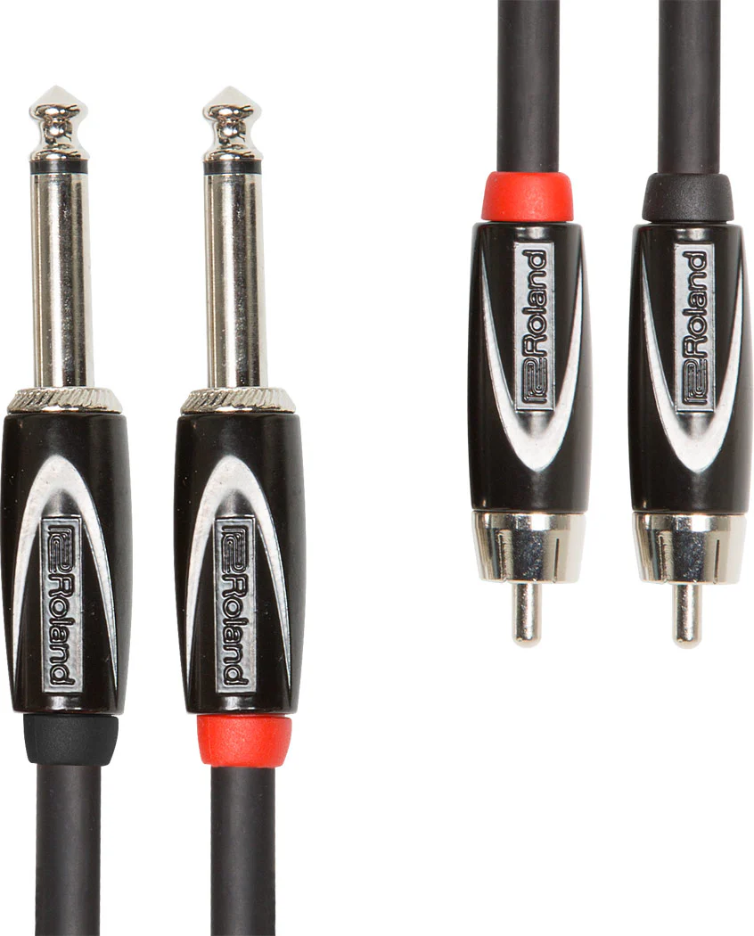 Roland RCC-10-2R28 Interconnect Cable, 10ft/3m, Dual RCA-1/4"