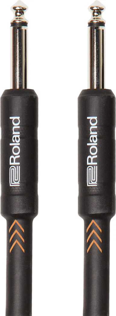 Roland RIC-B25 Instrument Cable, 25ft/7.5m, Straight/Straight 1/4" Jack, Black Series