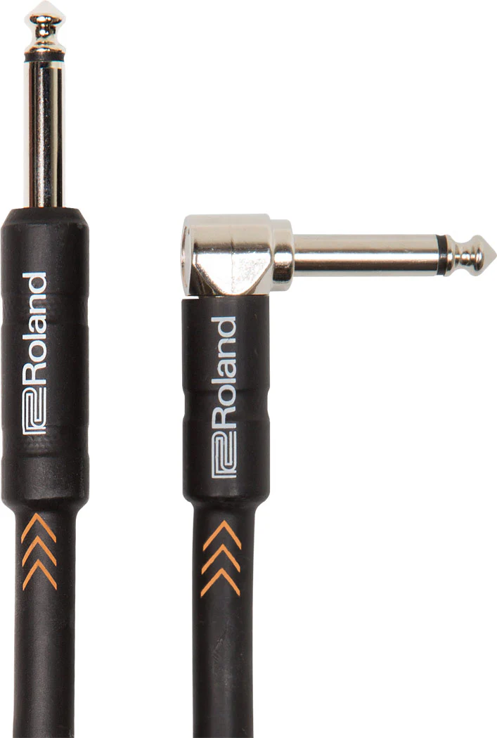 Roland RIC-B5A Instrument Cable, 5ft/1.5m, Angled/Straight 1/4" Jack, Black Series