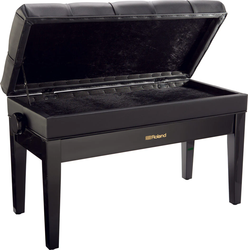 Roland RPB-D500PE Piano Bench, Duet Size, Polished Ebony, Vinyl Seat, Music Compartment - Image 2